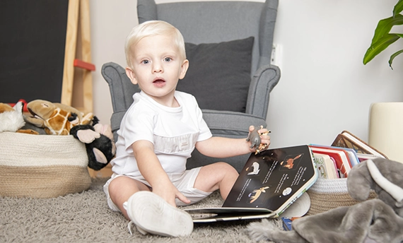 Baby with White costume 